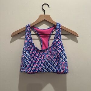 Lilly Pulitzer Pink and Blue Sports Bra